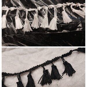 New WRIGHTS Fringe Tassel trim for Apparel Decor Drapery Black White by the Yard